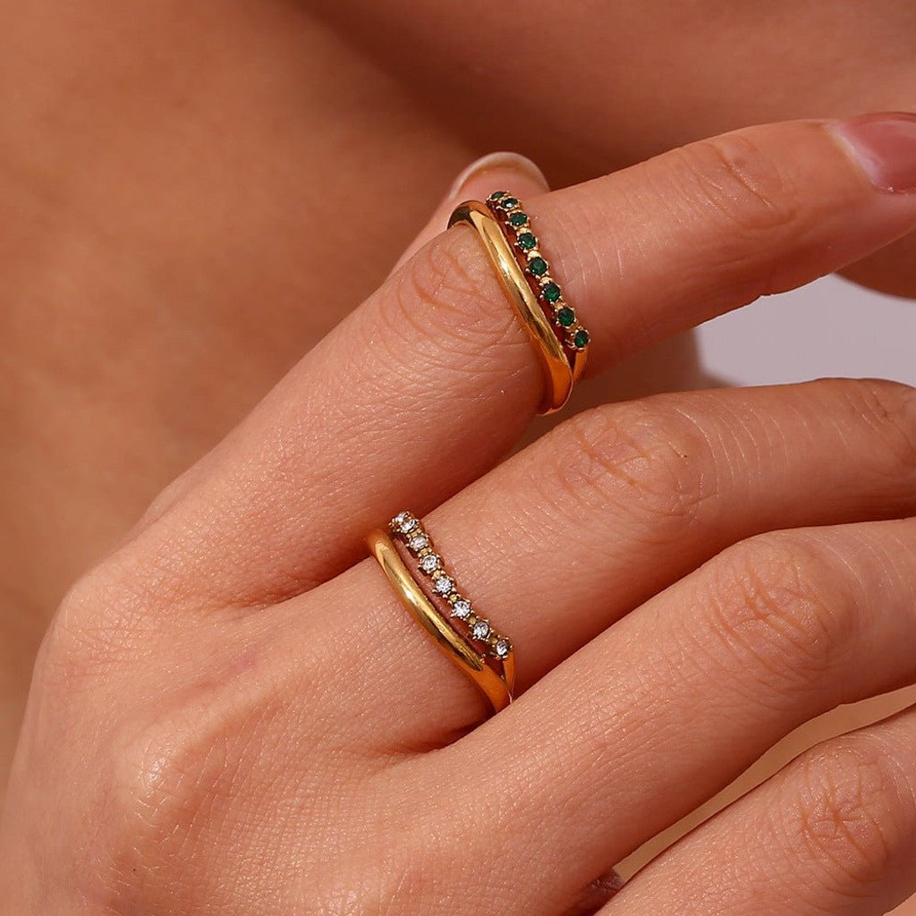 Adeline Smal Ring i Guld — billede 2
