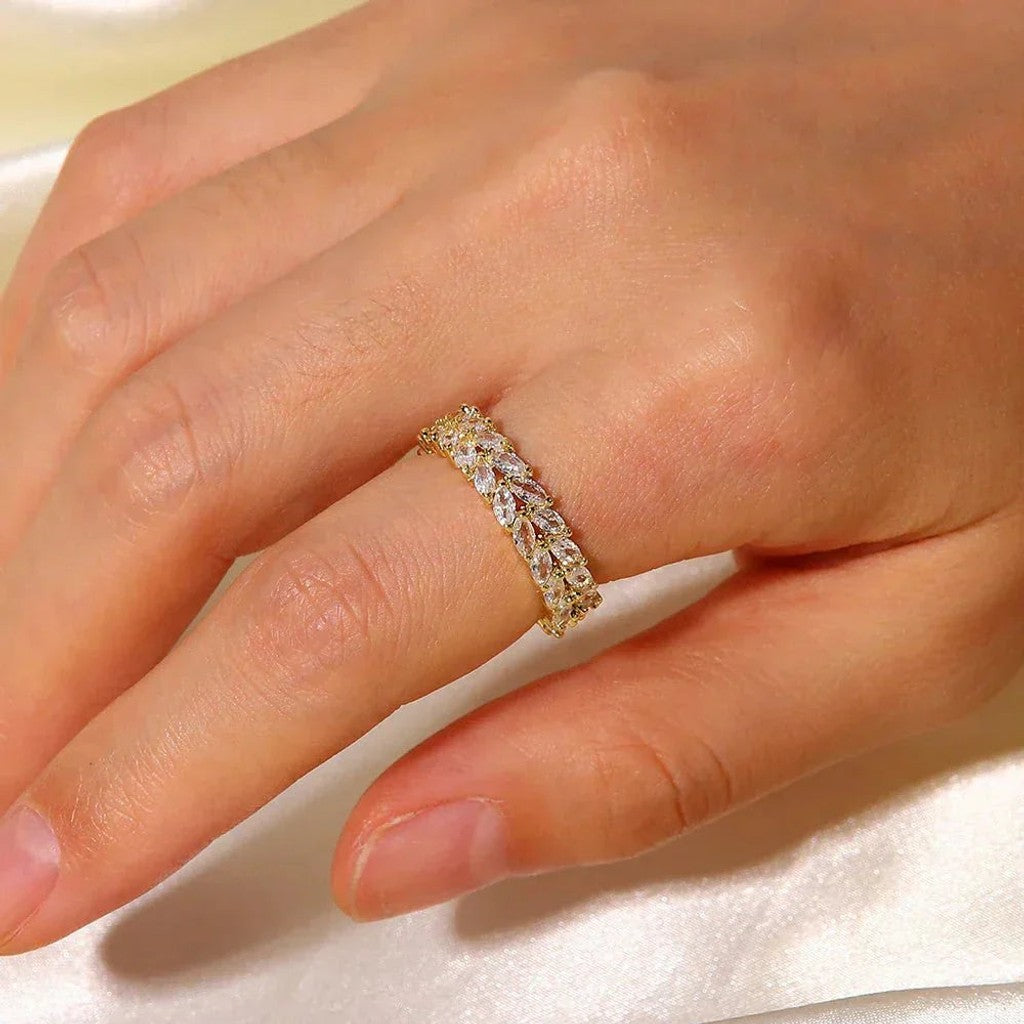 Clarisse Mönstrad Ring i Guld — billede 5